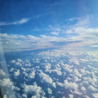 Clouds and sky from an airplane