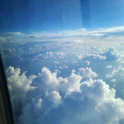 Clouds over the sky during flight