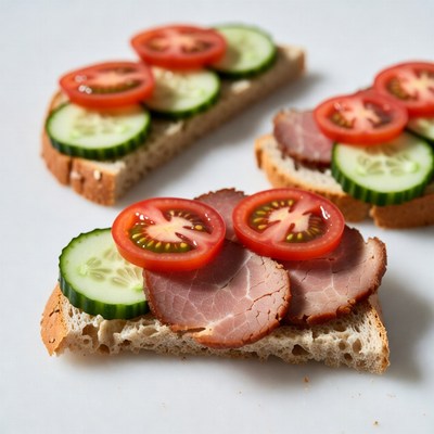 Slices of bread with toppings