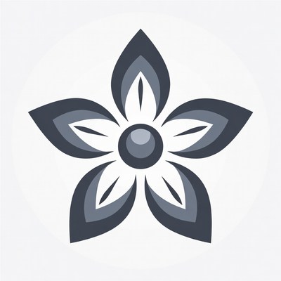 Decorative flower design in gray tones