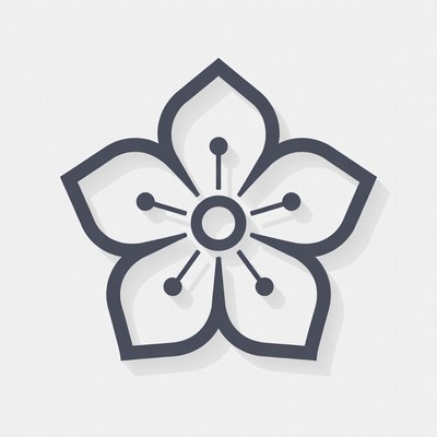 Flower design with geometric shapes