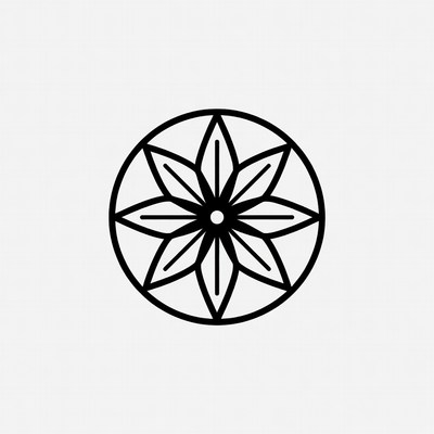 Flower design in black outline
