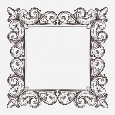 Decorative frame with floral design