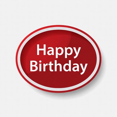 Birthday greeting on red background