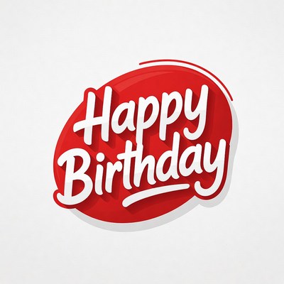 Happy birthday sign on red background
