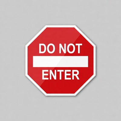 Red stop sign with clear message