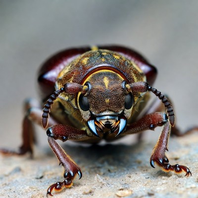 Close view of colorful beetle in nature