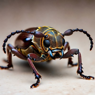 Close-up view of a beetle on a surface