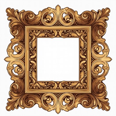 Ornate wooden frame design for artwork