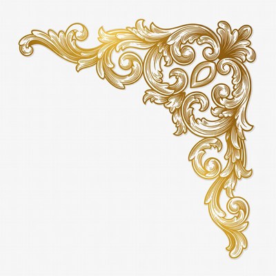 Decorative gold border design for use