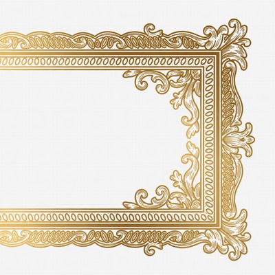 Decorative golden frame design for display