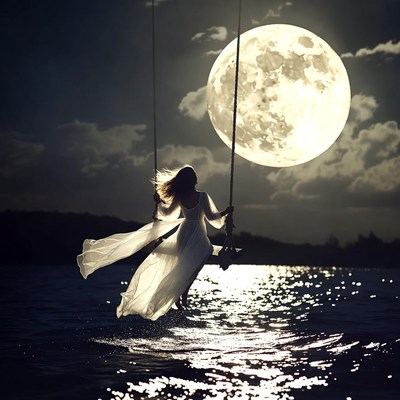 Swinging under a full moon