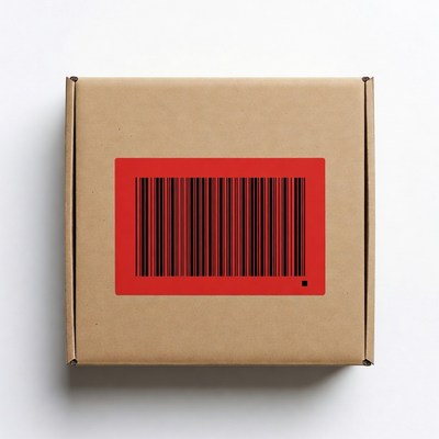 Package with barcode on surface