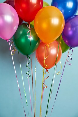 Colorful balloons filling the space