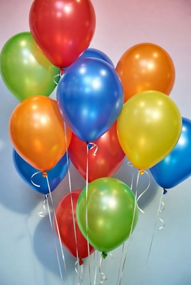 Colorful balloons floating in the air