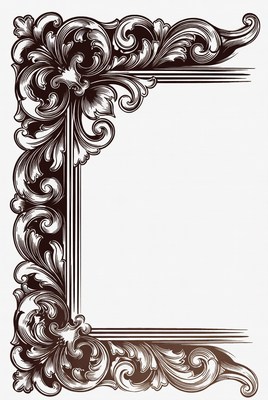 Decorative frame design with floral patterns