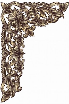 Decorative floral corner design for art