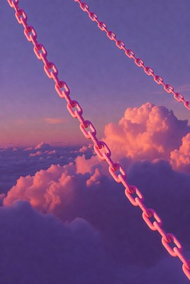 Cloudscape with chains at sunset