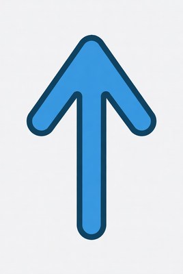 Blue arrow pointing up direction