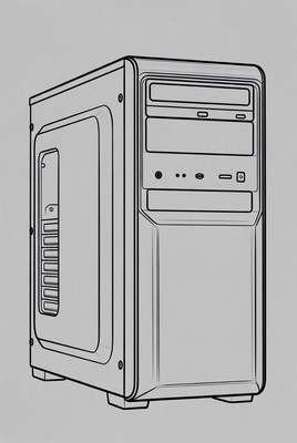 Computer tower in simple design