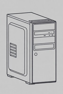 Basic computer tower design sketch