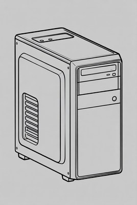 Computer tower design outline picture