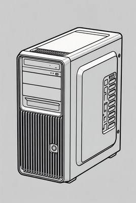 Desktop computer tower design sketch