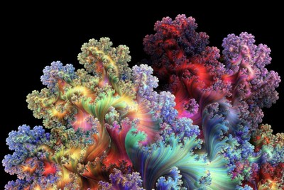 Abstract fractal design with colors and patterns