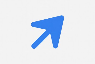 Blue arrow pointing right with simple design