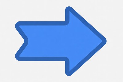 Blue arrow pointing right on gray background