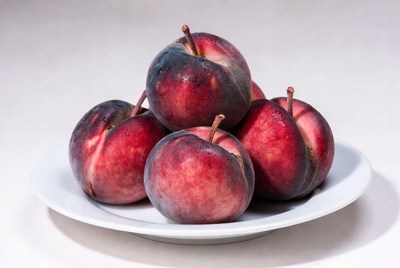 Red and black fruit on a plate