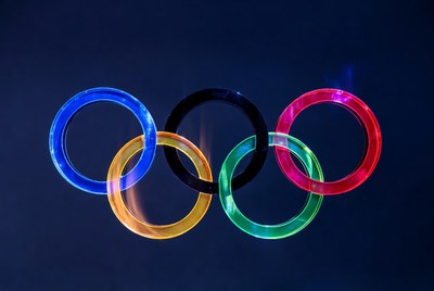 Olympic rings on display bright colors