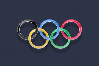 Olympic rings on dark background