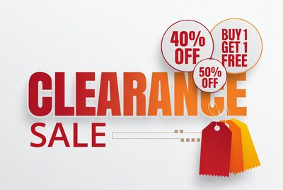 Clearance sale with discounts and offers