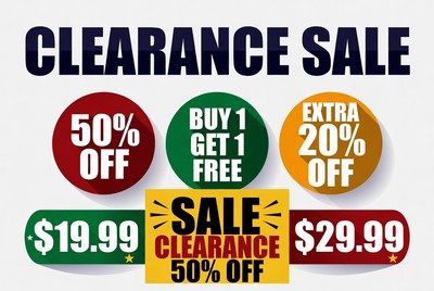 Clearance sale with multiple discounts offered