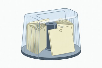 Rotating card holder on a table