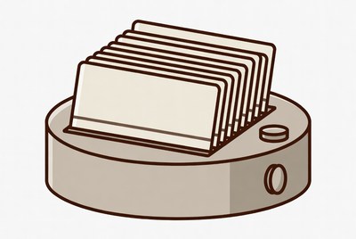 Card holder on a round base