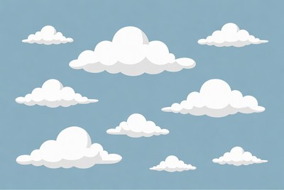 White clouds on blue sky