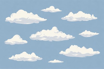 White clouds on blue sky