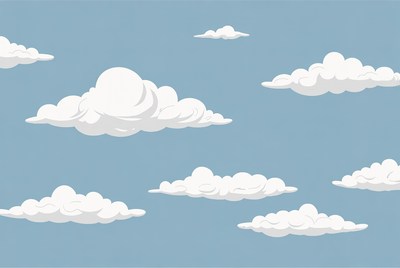 Clouds in a clear blue sky