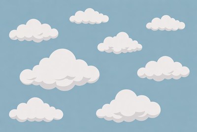 White clouds in blue sky