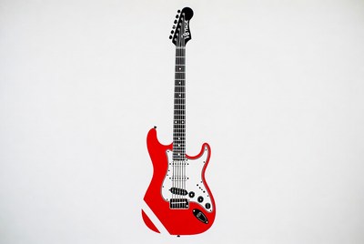 Electric guitar on plain background