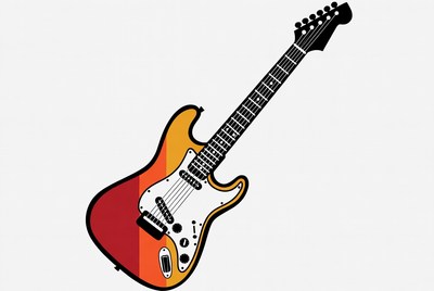 Electric guitar on a plain background