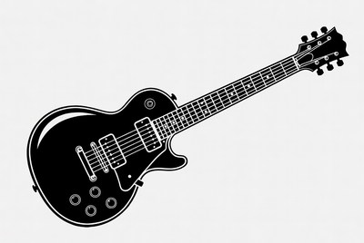 Black guitar showcasing simple design