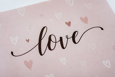 Simple design features the word love