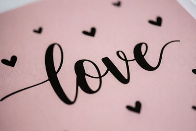 Simple love letter design with hearts