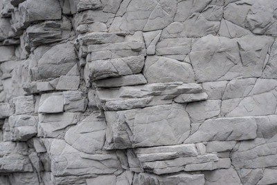 Rock wall texture in grayscale