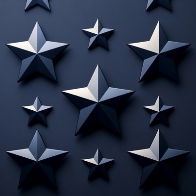 Dark blue stars on a wall