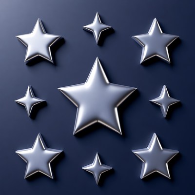 Shiny stars on a dark background