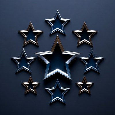 Stars arranged in a pattern on dark background